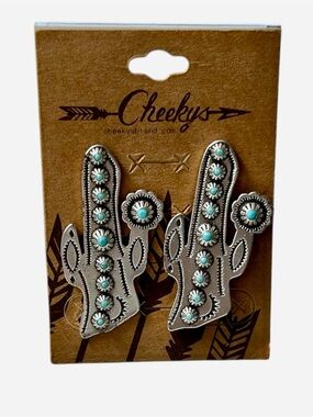 New Cheekys Brand Southwestern Cactus Earrings